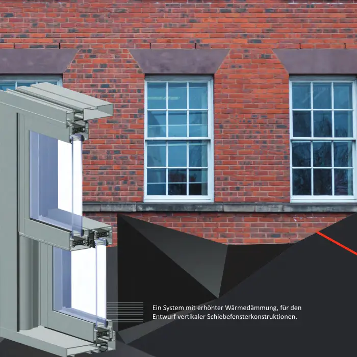 Alu Vertikal-Schiebefenster VS600 mit erhöhter Wärmedämmung